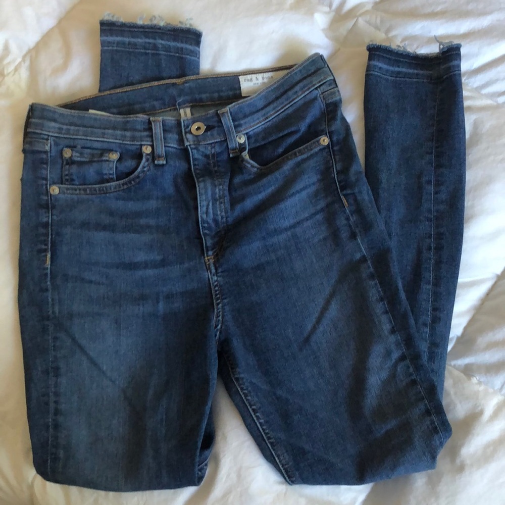 High waisted skinny jeans